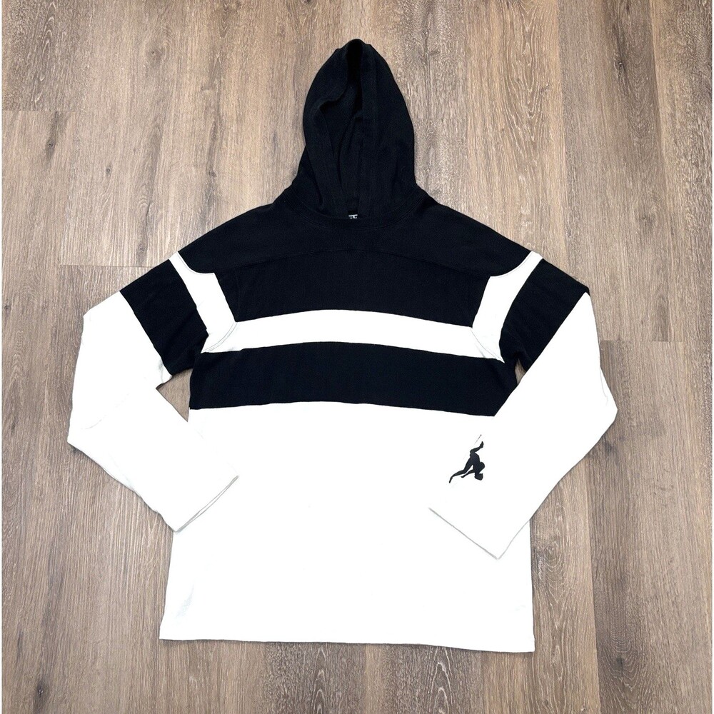 Vintage Y2K Polo Ralph Lauren Hoodie XL Black White 0067 Hurdler Track Field